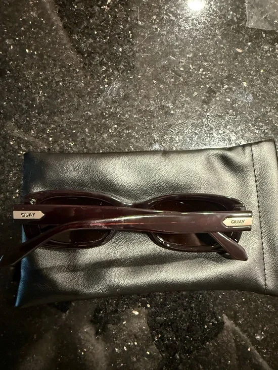 Quay Australia Dark Brown Rectangular Sunglasses - Picture 5 of 6